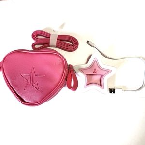 Jeffree Star Pink Heart Bag and LED star clip on selfie light